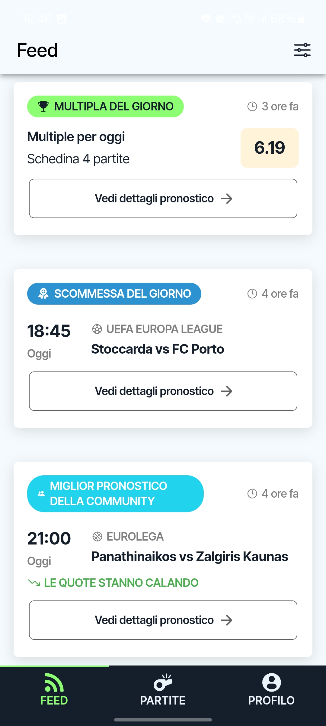 Screenshot del feed