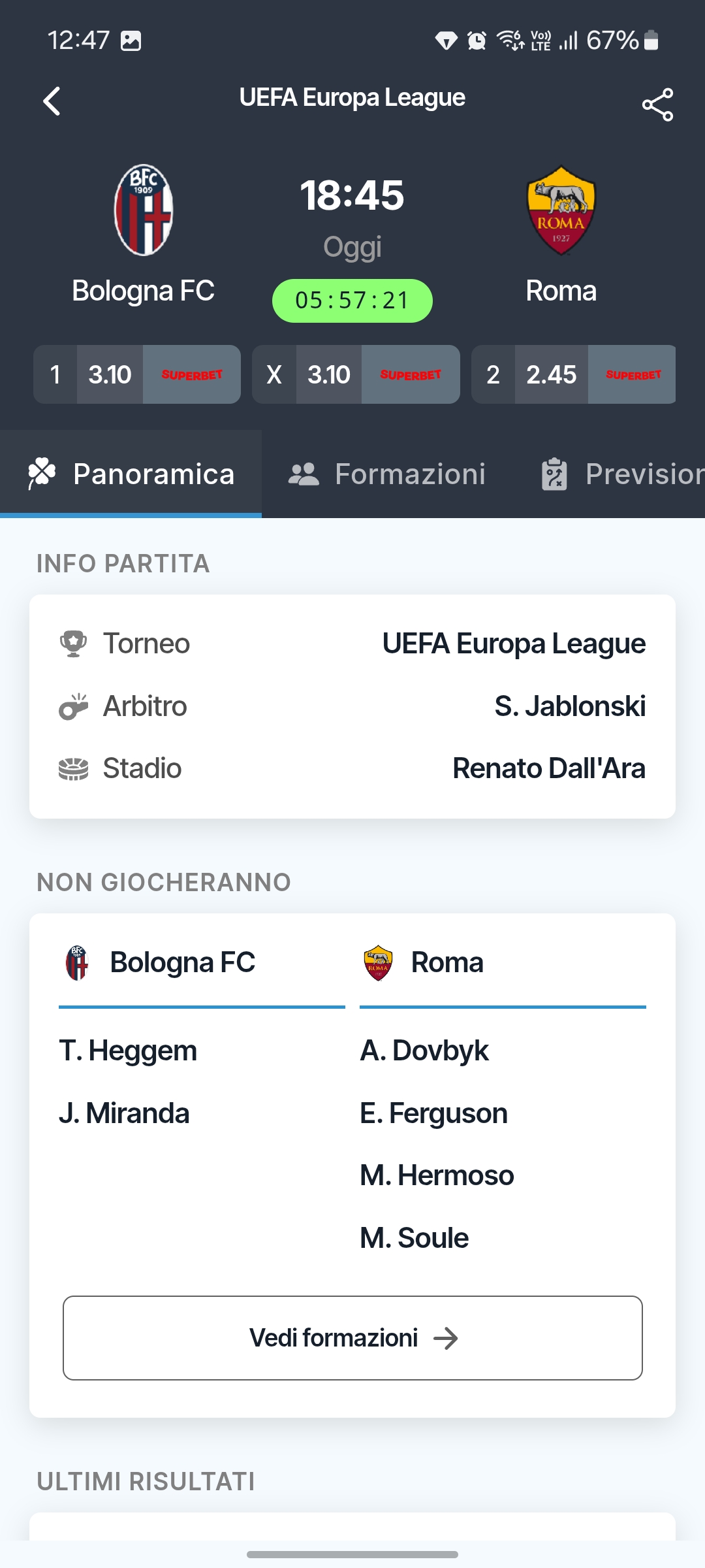 Dettagli partita